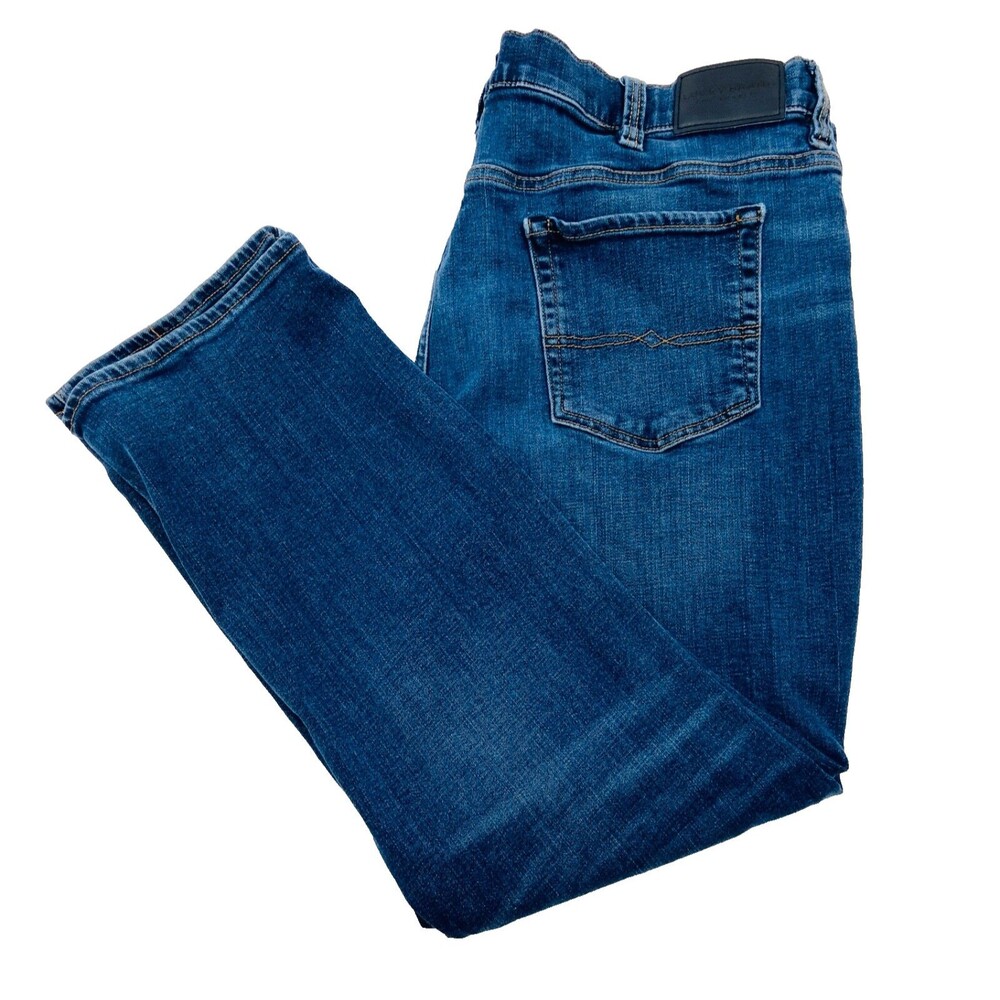 LUCKY BRAND Mens 42x30 Denim Blue Wash Athletic Soft Cotton Jeans/Pants